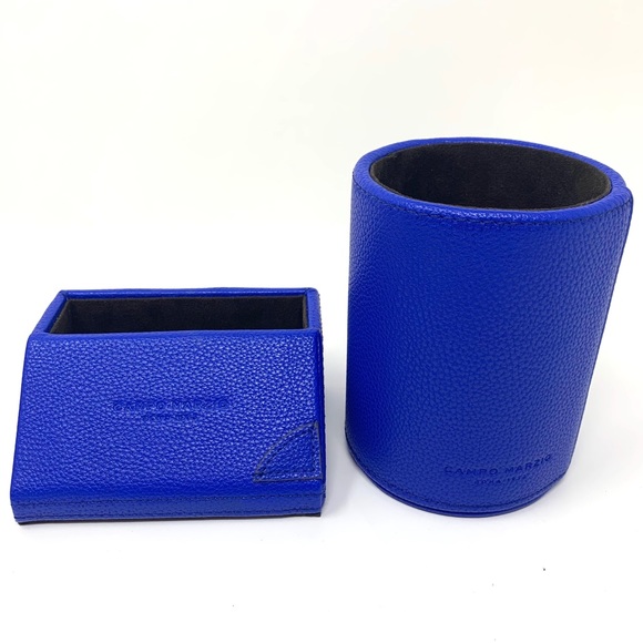 4/$25 Campo Marzio Faux Leather Business Card Desk - Picture 3 of 6